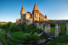 Beautiful panorama of the Corvin Castle, Hunedoara, Transylvania, Romania