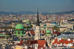 Panoramic aerial view of Vienna city center from Cathedral