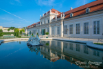 Scenic view of famous Schloss Belvedere summer residence for Prince Eugene of Savoy, Vienna, Austria