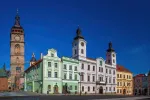 Picturesque view on Great Square of Hradec Kralove, Czech Republic