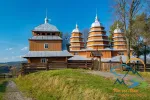 Scenic view of Greek Catholic wooden church of St. Dmytro, UNESCO, Matkiv, Ukraine