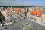 Aerial view of Jan Hus Monument in Prague, Czech Republic
