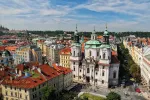 Aerial view of St. Nicholas church in Prague, Czech Republic,Aerial view of St. Nicholas church in Prague, Czech Republic
