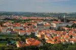 Aerial view over Old Town in Prague, Czech Republic
