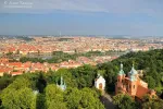 Aerial view of Prague City and Saint Lawrence Cathedral