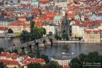 Aerial view of Prague City and Charles Bridge