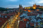 Prague, Old street in Mala Strana District at night