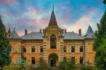 Old abandoned palace in Pryozerne village, Ivano-Frankivsk region, Ukraine