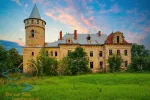 Old abandoned palace in Pryozerne village, Ivano-Frankivsk region, Ukraine