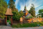 Scenic view of Greek Catholic wooden church of Descent of the Holy Spirit, UNESCO World Heritage Site, Rohatyn, Ukraine