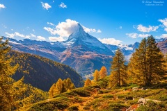Stunning autumn scenery of famous alp peak Matterhorn. Swiss Alps, Valais, Switzerland,Stunning autumn scenery of famous alp peak Matterhorn. Swiss Alps, Valais, Switzerland