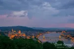 Amazing night view of Danube river and Budapest city center from Gellert hill, Hungary