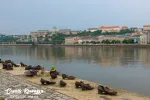 Shoes on Danube Bank in Budapest, Hungary. Memorial to honour the people who were killed by fascist during World War II