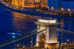 Chain Bridge and Parliament in Budapest at twilight, Hungary