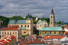 Aerial view of Przemysl town center, Poland