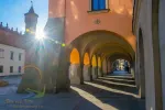 Gallery on renaissance street in old town in Tarnow, Poland